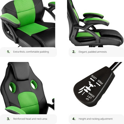 Gaming chair - Racing Mike - black/green