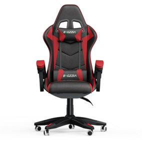 Gaming Chair Racing Style Ergonomic High Back Computer Chair with Height Adjustment, Headrest and Lumbar Support(Black&Red)