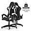 Gaming Chair Racing Style Ergonomic High Back Computer Chair with Height Adjustment, Headrest and Lumbar Support(Black&White)