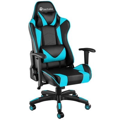 Gaming Chair Stealth - ergonomic shape, adjustable backrest - black/azure