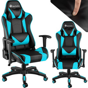 Gaming Chair Stealth - ergonomic shape, with adjustable backrest - black/azure