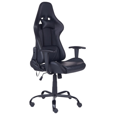 Gaming Chair Swivel GLEAM Faux Leather Black