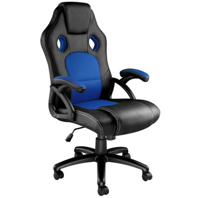 Gaming Chair Tyson - ergonomic shape, thick padding - black/blue