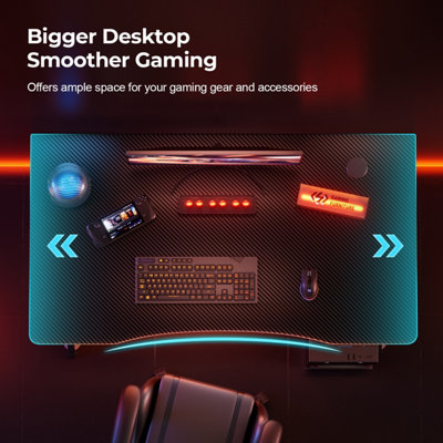 Gaming Desk 100cm Full Board, PC Computer Desk for Home Office, Carbon ...