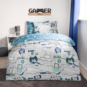 Gaming Duvet Cover Set Reversible Quilt Pillowcase Bedding