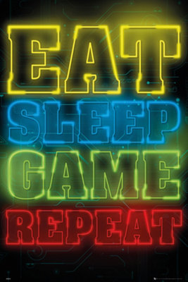 Gaming Eat Sleep Game Repeat 61 x 91.5cm Maxi Poster