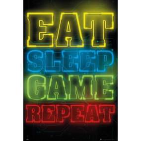 Gaming Eat Sleep Game Repeat 61 x 91.5cm Maxi Poster