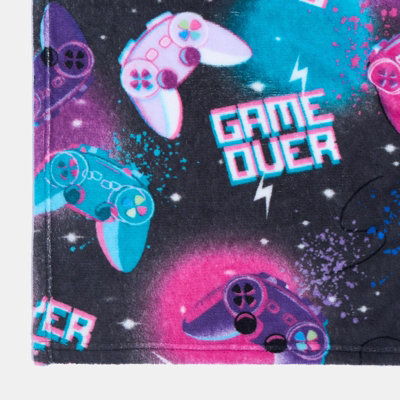 Gaming Fleece Blanket with Sleeves Wearable Supersoft Cosy Warm Throw ...