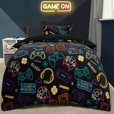 Gaming Fleece Duvet Cover Set Bedding Quilt Warm