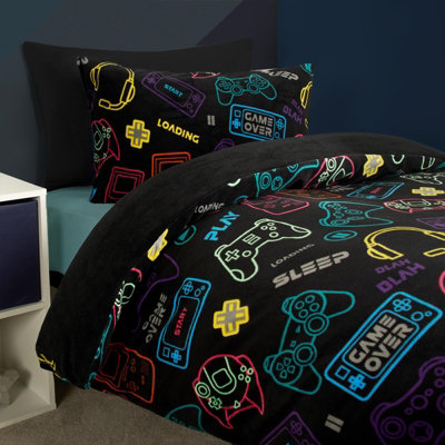 Gaming Fleece Duvet Cover Set Bedding Quilt Warm - 3