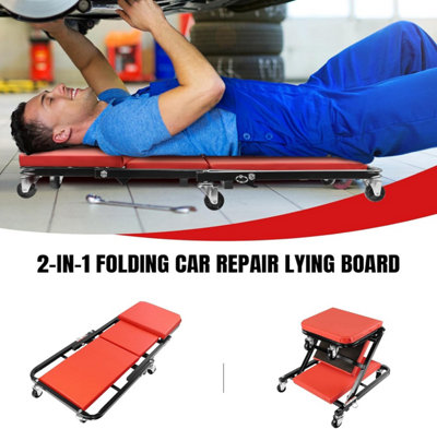 Garage Creeper, Folding Creeper Seat with High-Density Sponge Filling ...