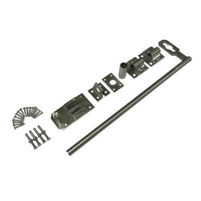 Garage Door Drop Bolt 18" Heavy Duty (Stainless Steel Floor Ground Stable Catch)