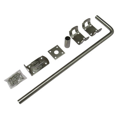 Garage Door Drop Bolt 18" (Stainless Steel Floor Ground Stable Catch)