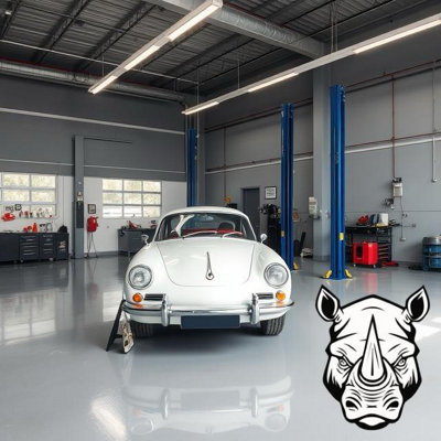 GARAGE FLOOR PAINT LIGHT GREY 10L  EXTREMELY DURABLE QUICK 3 HOUR DRY TIME FROM RHINO PAINTS   FREE NEXT WORKING DAY DELIVERY