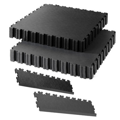 Garage Floor Tile Company X Joint 13m² Single Garage Bundle in Black