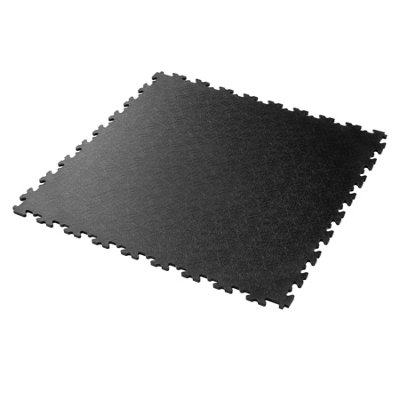 Abaseen 60x60cm, 8pc Black Leaf Interlocking Floor Mats 32 SQ FT