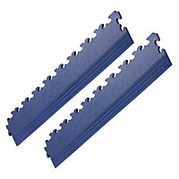Garage Floor Tile Company X Joint Interlocking Edge Ramp Blue (Per 1 Linear Metre)