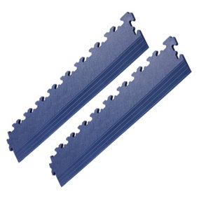 Garage Floor Tile Company X Joint Interlocking Edge Ramp Blue (Per 1 Linear Metre)