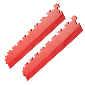 Garage Floor Tile Company X Joint Interlocking Edge Ramp Red (Per 1 Linear Metre)