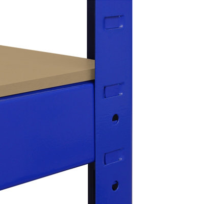 Monster Racking Q-Rax werkbank werkplaats werkplaats werkplaatsstelling garagerek magazijnrek in blauw 120cm x 60cm x 90cm