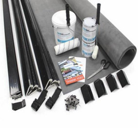 Garage Rubber Roofing Kit  - Freestanding Garage Roof Kit with Anthracite Grey Trims (3.5m x 9m) - ClassicBond EPDM