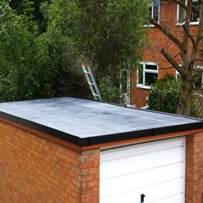 Garage Rubber Roofing Kit  - Freestanding Garage Roof Kit with Anthracite Grey Trims (3.8m x 6.5m) - ClassicBond EPDM