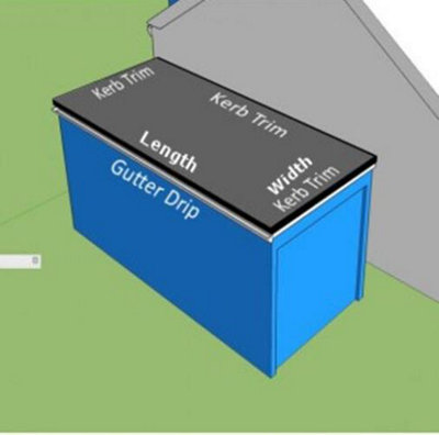 Garage Rubber Roofing Kit  - Freestanding Garage Roof Kit with Anthracite Grey Trims (3m x 6m) - ClassicBond EPDM