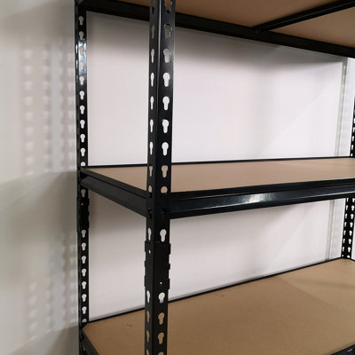 Garage Shelving 122cm Wide & 183cm High Heavy Duty 5 Tier Multipurpose Metal Racking Unit  / Warehouse Shelving Storage in Black - 3
