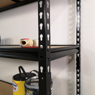 Garage Shelving 122cm Wide & 183cm High Heavy Duty 5 Tier Multipurpose Metal Racking Unit  / Warehouse Shelving Storage in Black - 4