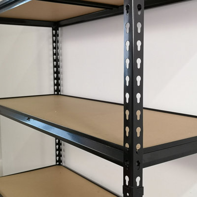 Garage Shelving 122cm Wide & 183cm High Heavy Duty 5 Tier Multipurpose Metal Racking Unit  / Warehouse Shelving Storage in Black - 6