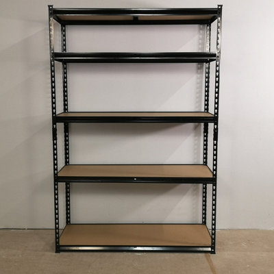 Garage Shelving 122cm Wide & 183cm High Heavy Duty 5 Tier Multipurpose Metal Racking Unit  / Warehouse Shelving Storage in Black - 8