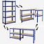 Garage Shelving, 5-Tier Storage Rack, 180 x 90 x 40 cm Max. Load 875 kg (175 kg per Tier), Shelving Unit, Adjustable Shelves, Blue