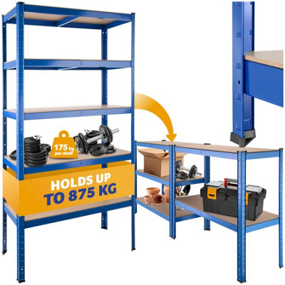 Garage Shelving - 5 tier unit, heavy duty racking - 90,50 x 40,50 x 180 ...