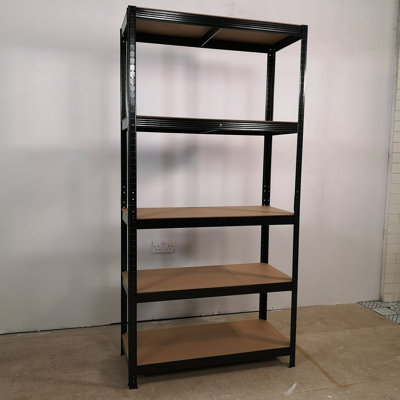 Garage Shelving 90cm Wide 180cm High Heavy Duty 5 Tier Multipurpose Metal Racking Unit or