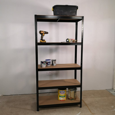 Garage Shelving 90cm Wide & 180cm High Heavy Duty 5 Tier Multipurpose ...