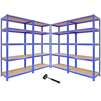 Garage Shelving Units Storage x 4 Bays Metal Racking Units Bays Steel Garage Shed