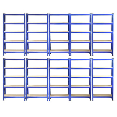 Garage Shelving Units x 10 Heavy Duty 5 Tier Rack for Metal Storage