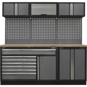 Garage Storage System Unit - 2040 x 460 x 2000mm - 36mm Pressed Wood Worktop