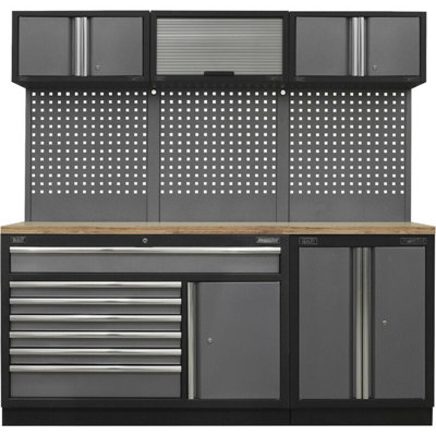 Garage Storage System Unit - 2040 x 460 x 2000mm - 36mm Pressed Wood Worktop