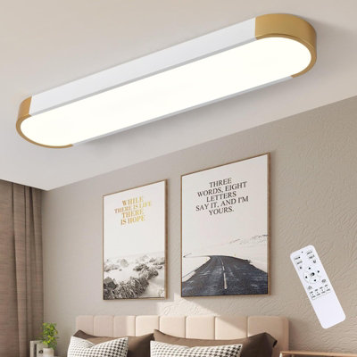 Gararm White LED Modern Ceiling Light Dimmable Ceiling Lamp with Remote Control Liner 27.5in Chandelier for  Living Room Bathroom