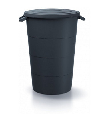 GARBAGE BUCKET GARDEN BIN WASTE PLASTIC RUBBISH CAN HEAVY DUTY Anthracite 120L
