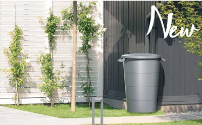 GARBAGE BUCKET GARDEN BIN WASTE PLASTIC RUBBISH CAN HEAVY DUTY Anthracite 120L