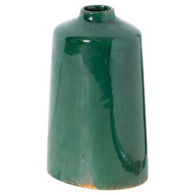 Garda Emerald Glazed Liv Vase - Ceramic - L18 x W18 x H28 cm - Green
