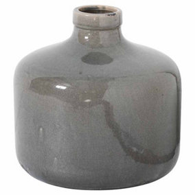 Garda Glazed Chive Vase - Ceramic - L23 x W23 x H23 cm - Grey