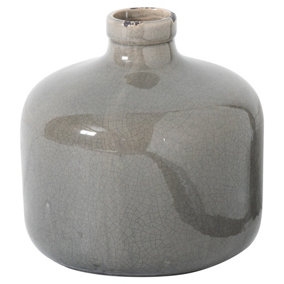 Garda Glazed Eve Vase - Ceramic - L29 x W29 x H29 cm - Grey