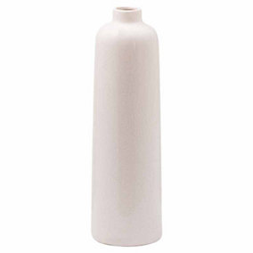 Garda Glazed Raine Vase - Ceramic - L15 x W15 x H49 cm - White
