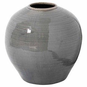 Garda Glazed Regola Vase - Ceramic - L37 x W37 x H38 cm - Grey