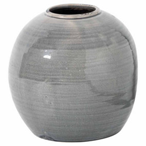 Garda Glazed Tiber Vase - Ceramic - L29 x W29 x H28 cm - Grey