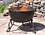 Gardeco Merdir XL Fire Bowl Cast Iron Fire Pit & BBQ Grill Camping Wood Burner