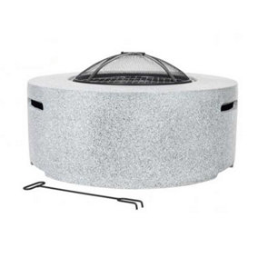 Gardeco MGO Cylo Magnesia Round Fire Bowl Basket Pit & BBQ Grill